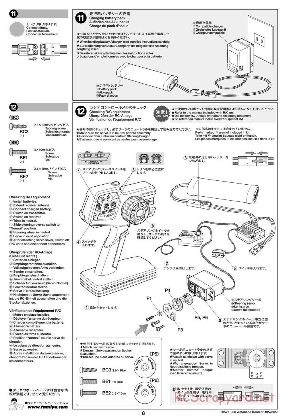 Tamiya - The Hornet by Jun Watanabe - GH Chassis - Manual - Page 8