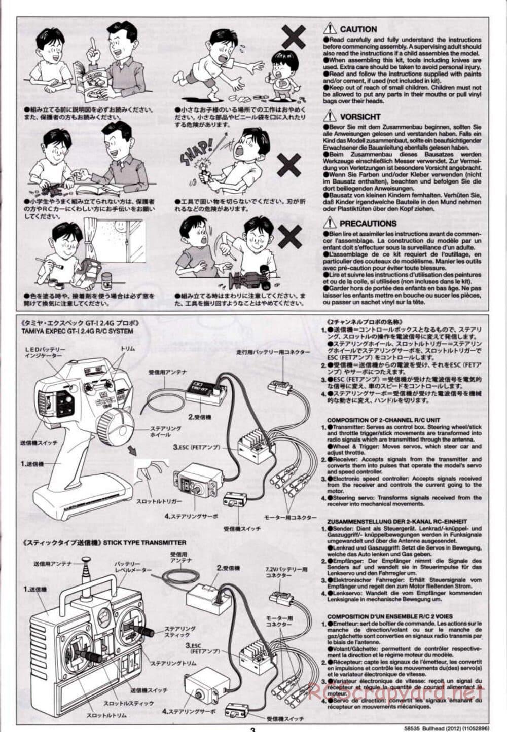 Tamiya - Bullhead 2012 - CB Chassis - Manual - Page 3