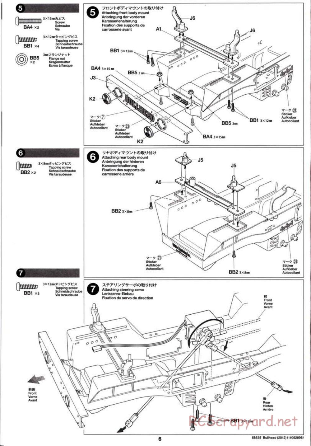 Tamiya - Bullhead 2012 - CB Chassis - Manual - Page 6