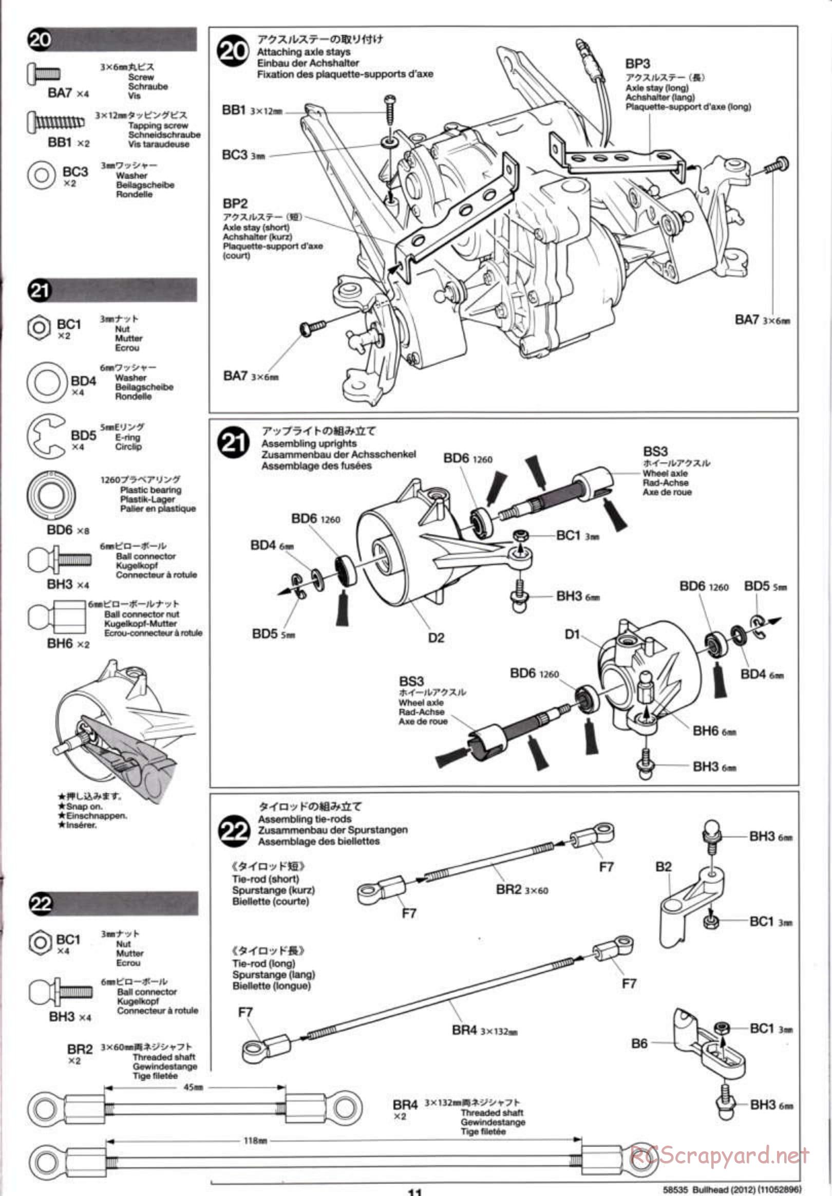 Tamiya - Bullhead 2012 - CB Chassis - Manual - Page 11