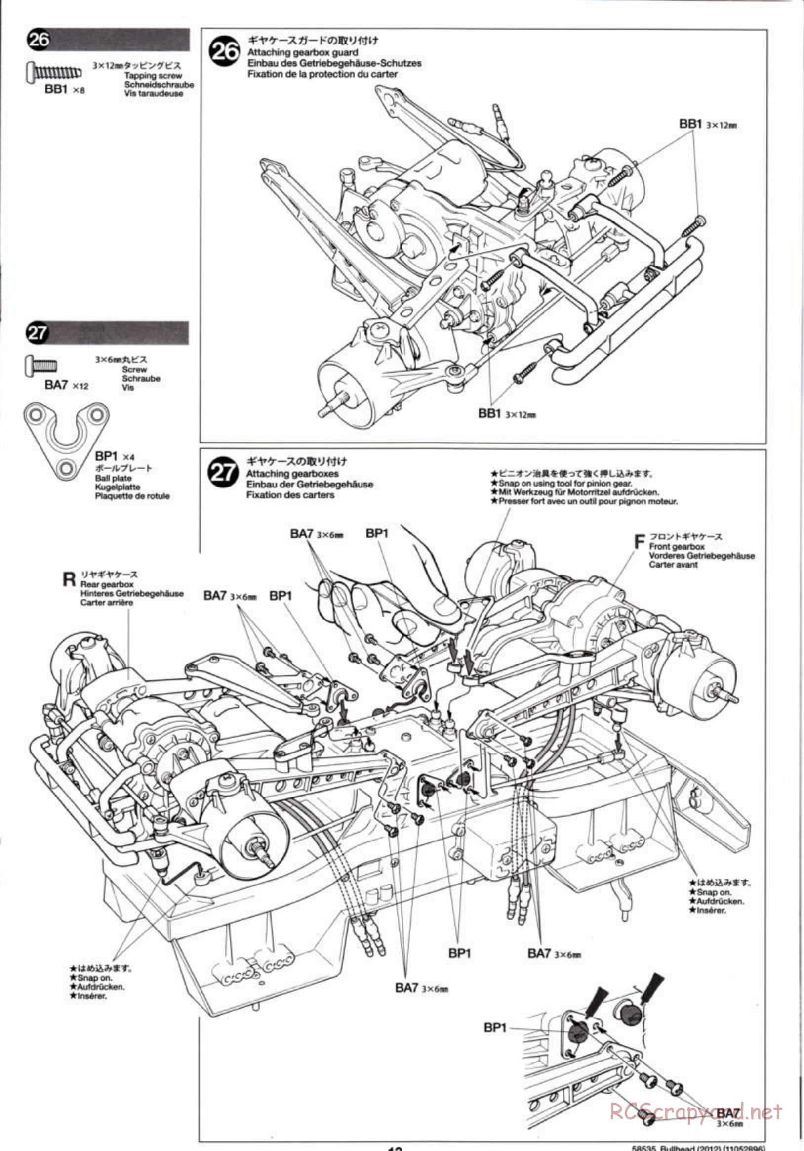 Tamiya - Bullhead 2012 - CB Chassis - Manual - Page 13