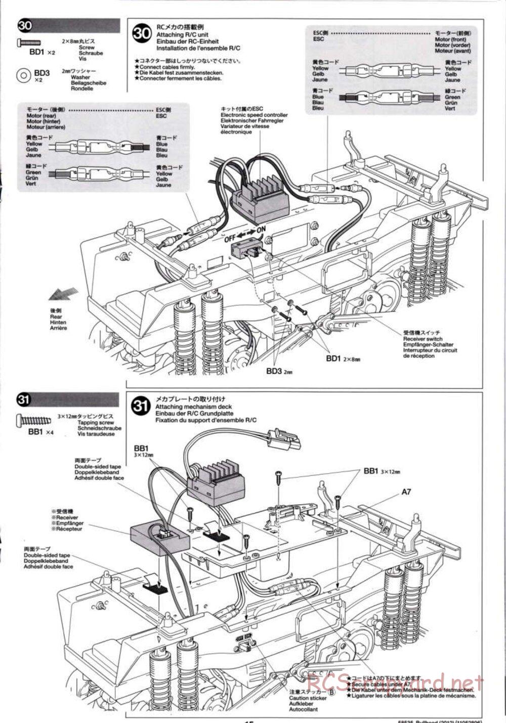 Tamiya - Bullhead 2012 - CB Chassis - Manual - Page 15