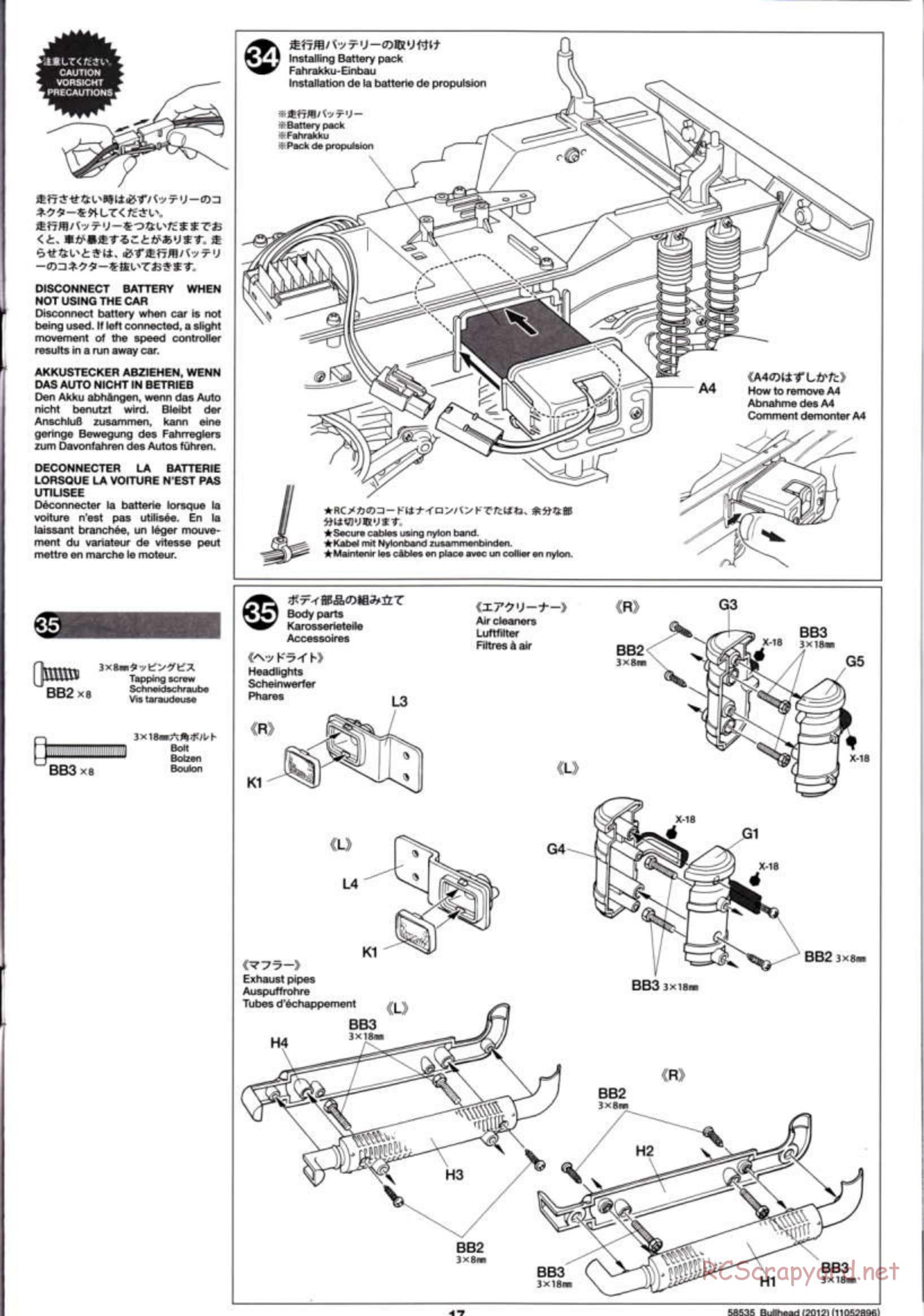 Tamiya - Bullhead 2012 - CB Chassis - Manual - Page 17