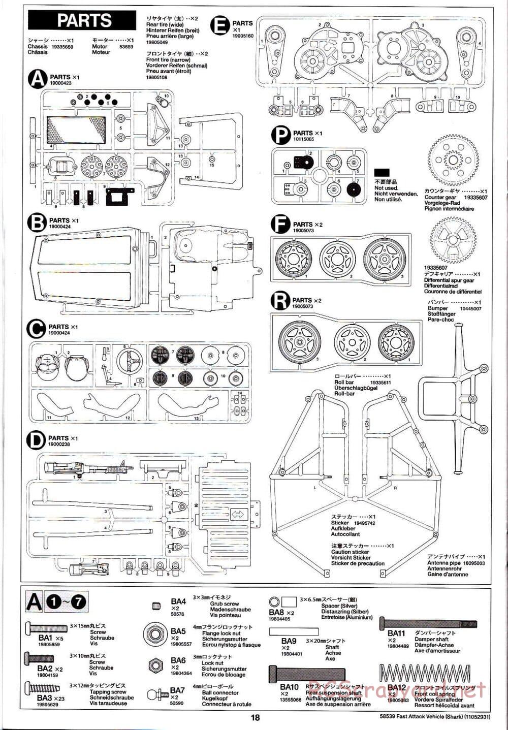 Tamiya - Fast Attack Vehicle w/ Shark Mouth - FAV Chassis - Manual - Page 18