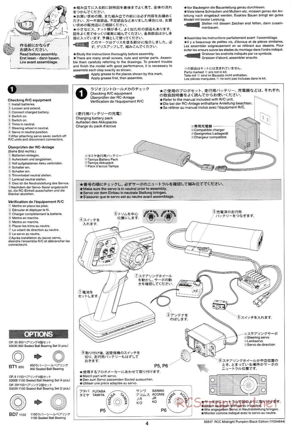 Tamiya - Midnight Pumpkin - Black Edition - CW-01 Chassis - Manual - Page 4