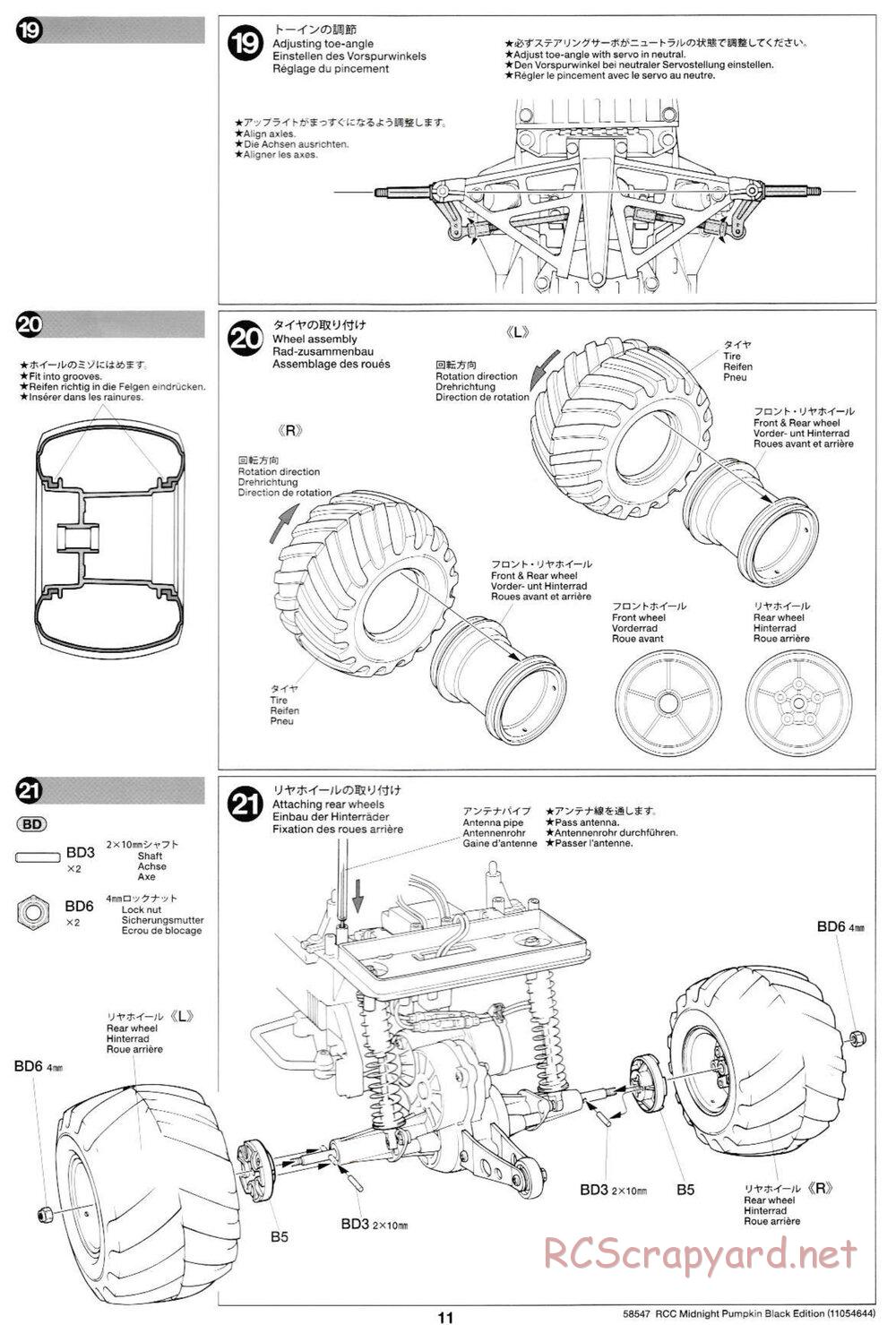 Tamiya - Midnight Pumpkin - Black Edition - CW-01 Chassis - Manual - Page 11