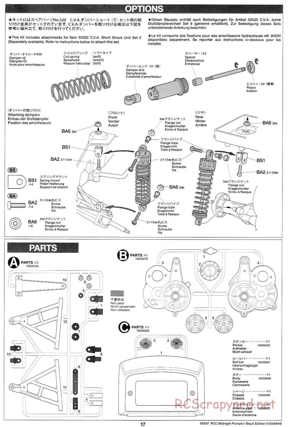 Tamiya - Midnight Pumpkin - Black Edition - CW-01 Chassis - Manual - Page 17