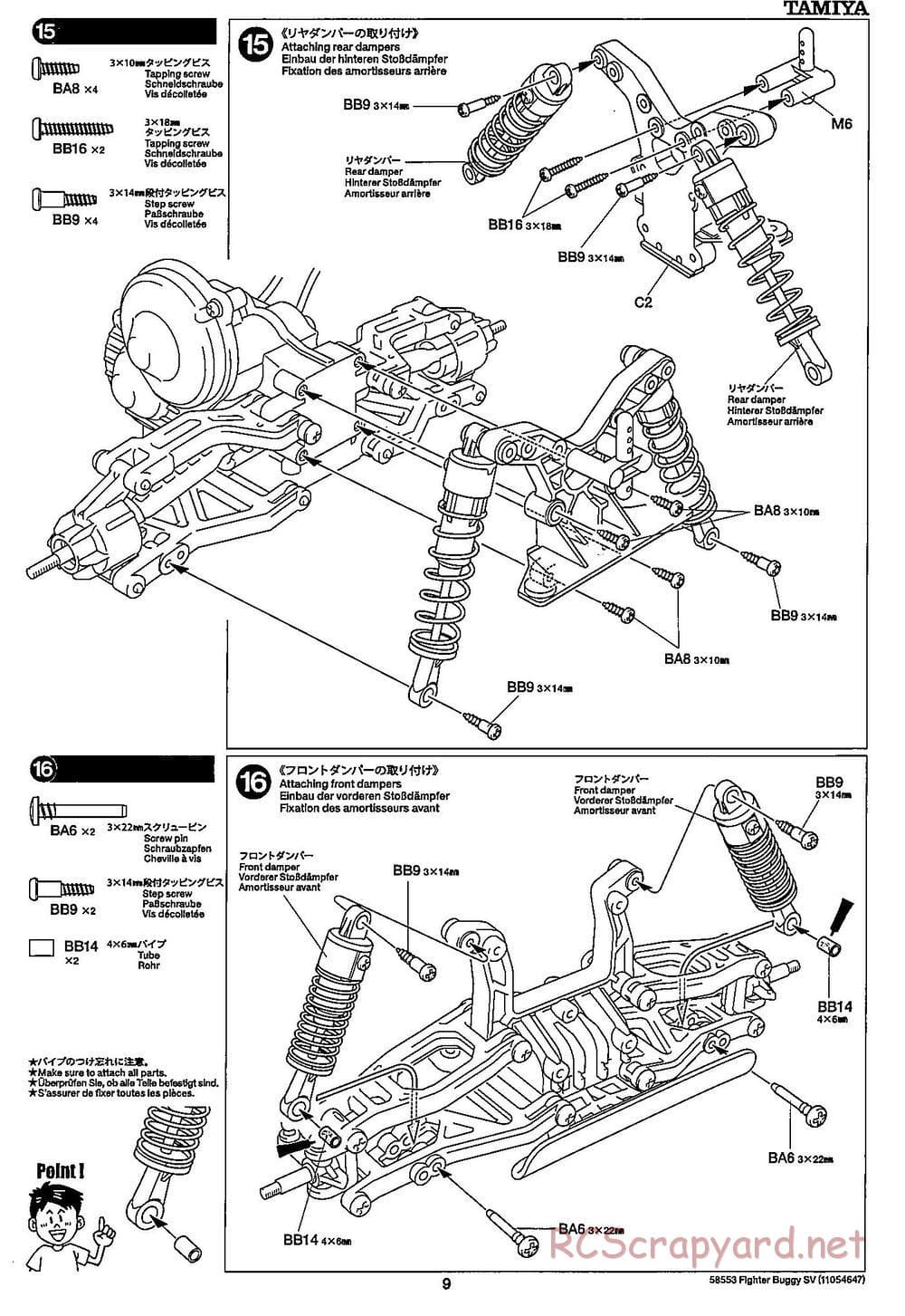 Tamiya - Fighter Buggy SV Chassis - Manual - Page 9