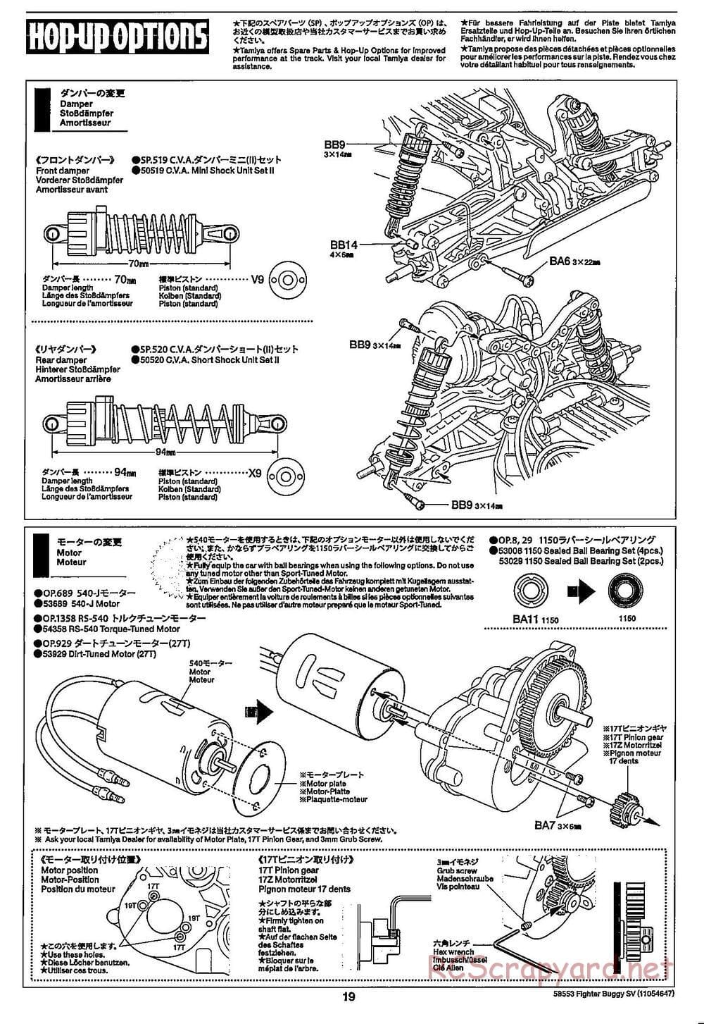 Tamiya - Fighter Buggy SV Chassis - Manual - Page 19
