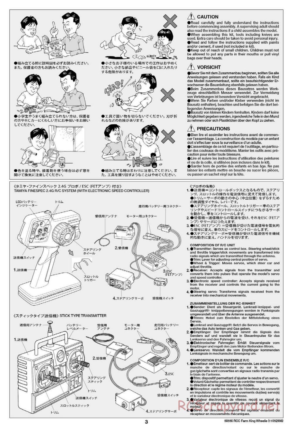 Tamiya - Farm King Wheelie Chassis - Manual - Page 3