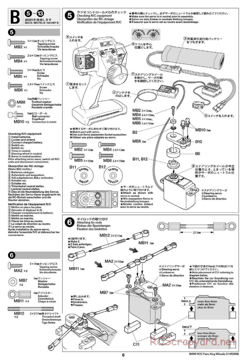 Tamiya - Farm King Wheelie Chassis - Manual - Page 6