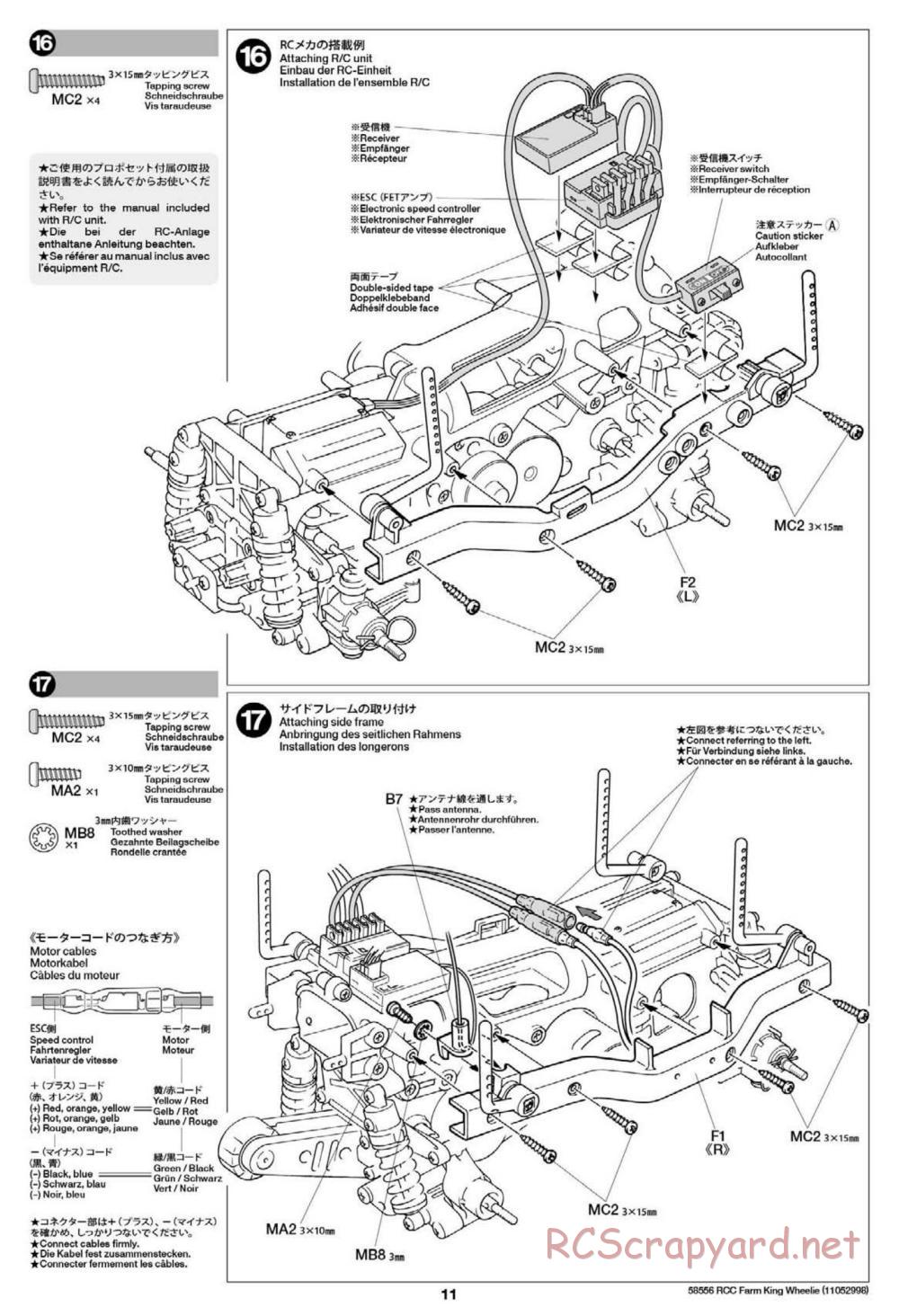 Tamiya - Farm King Wheelie Chassis - Manual - Page 11