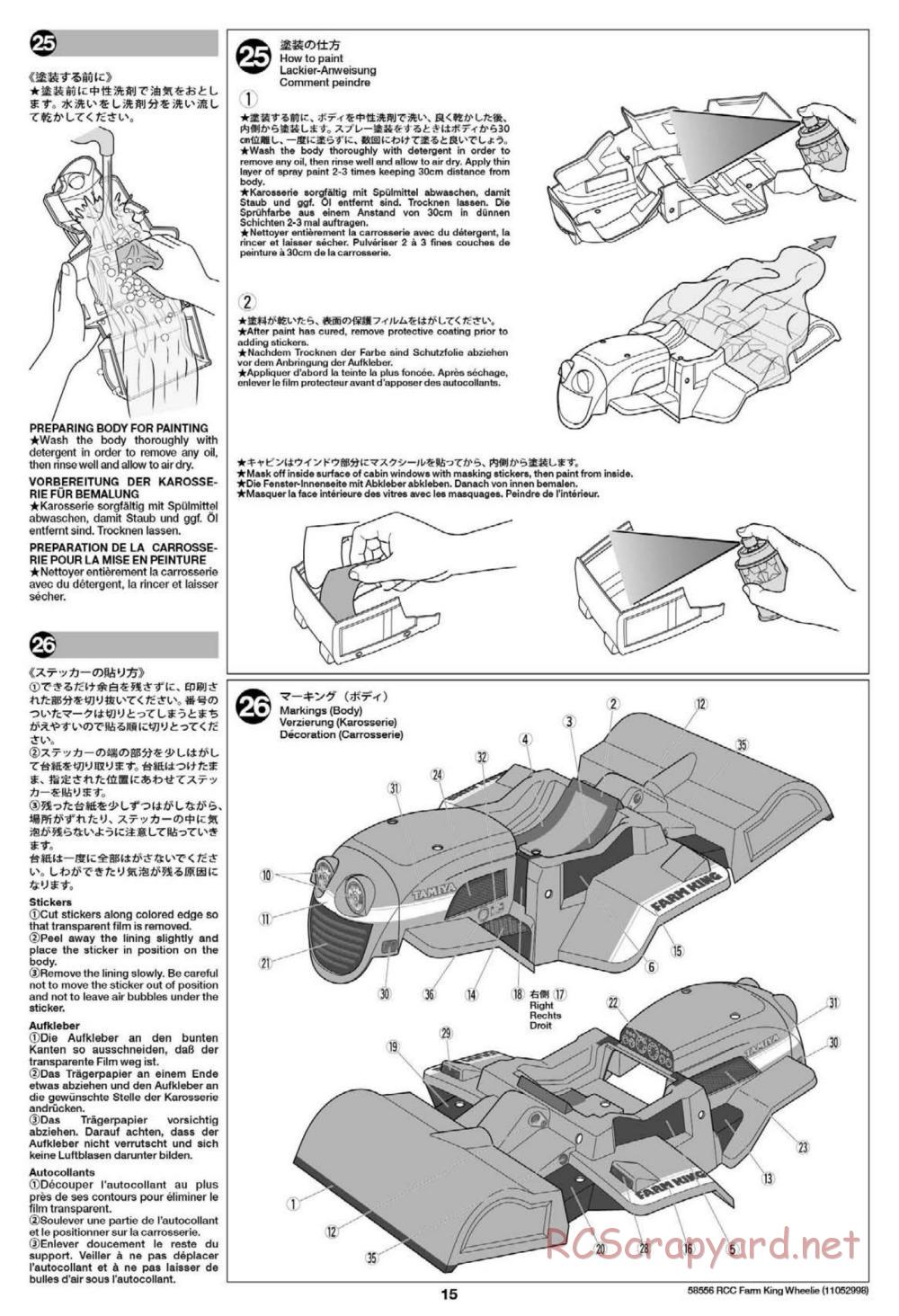 Tamiya - Farm King Wheelie Chassis - Manual - Page 15