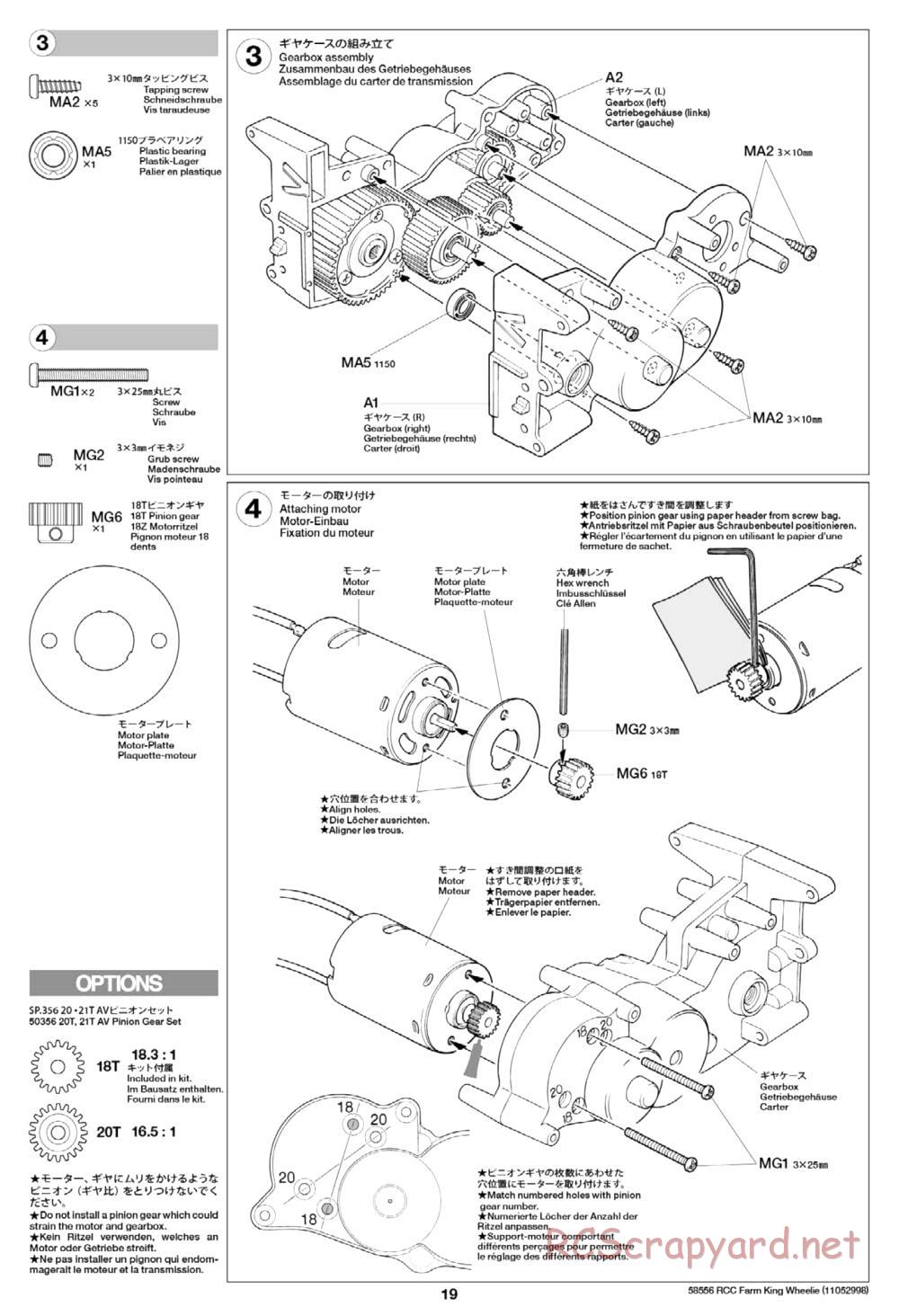 Tamiya - Farm King Wheelie Chassis - Manual - Page 19