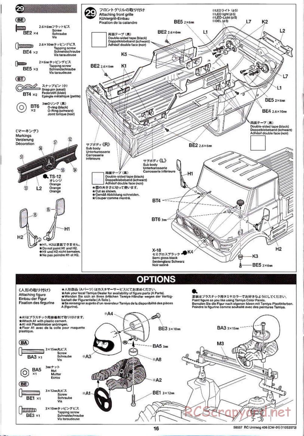 Tamiya - Mercedes-Benz Unimog 406 Series U900 - CW-01 Chassis - Manual - Page 16