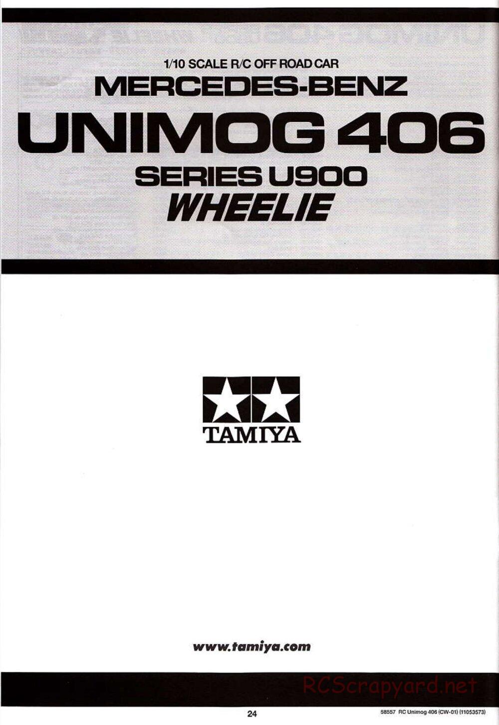 Tamiya - Mercedes-Benz Unimog 406 Series U900 - CW-01 Chassis - Manual - Page 24