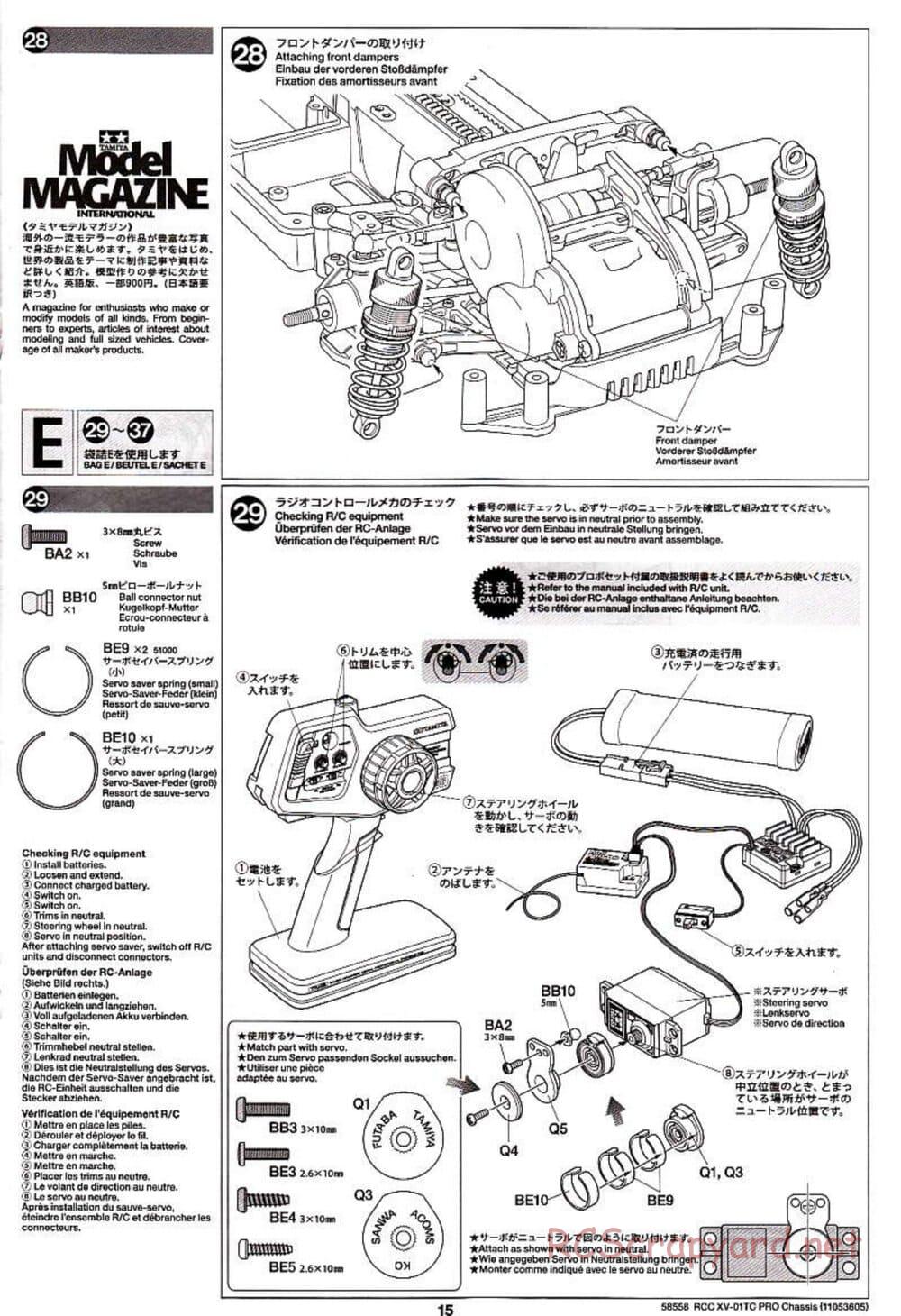 Tamiya - XV-01TC Chassis - Manual - Page 15