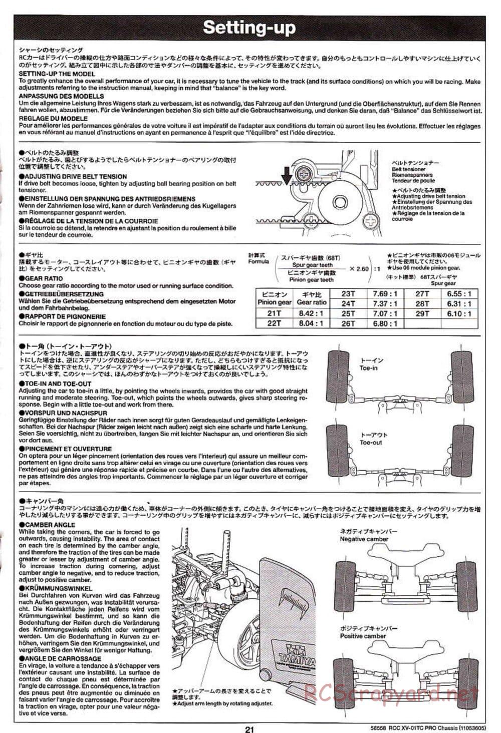 Tamiya - XV-01TC Chassis - Manual - Page 21