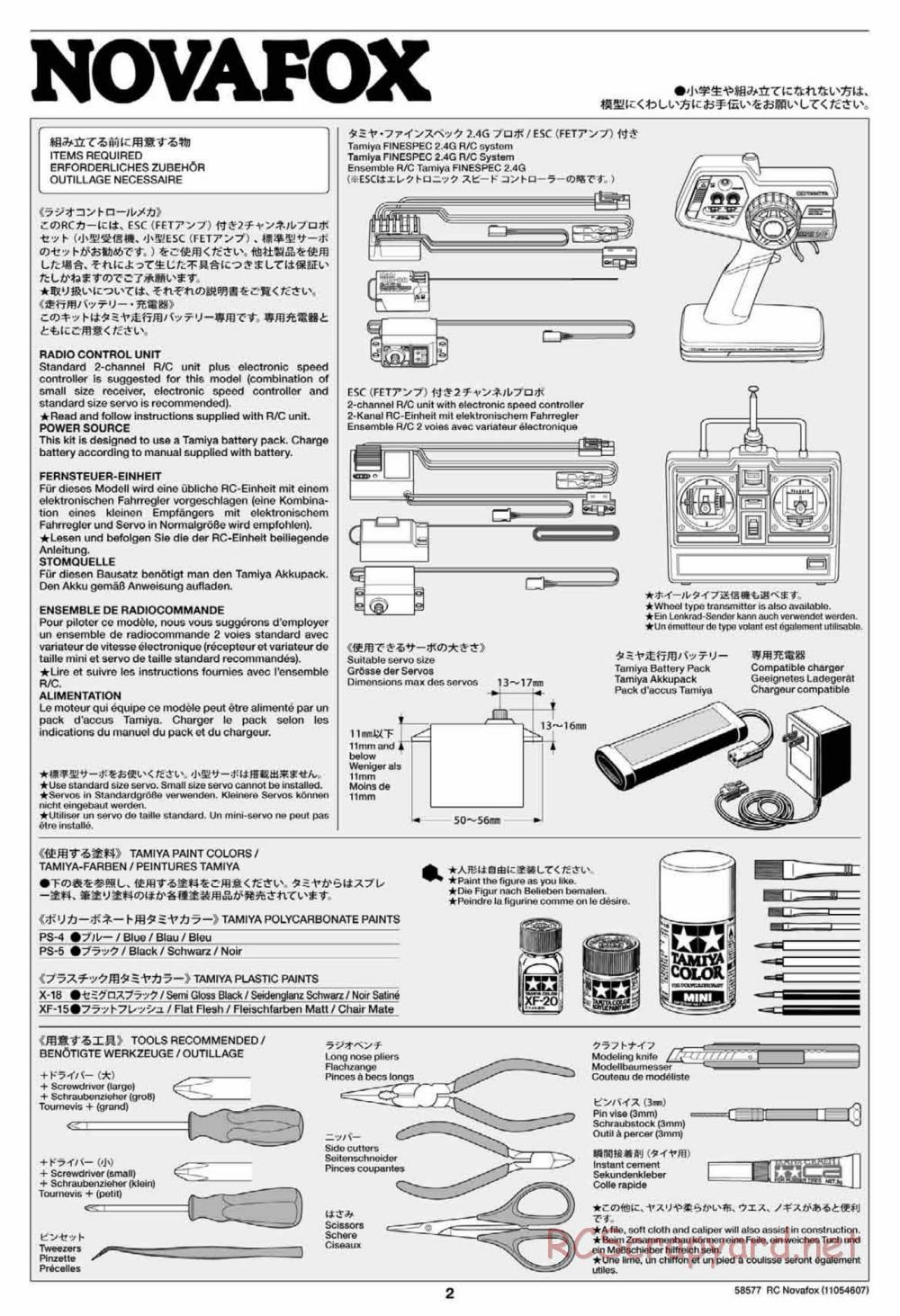 Tamiya - Novafox Chassis - Manual - Page 2