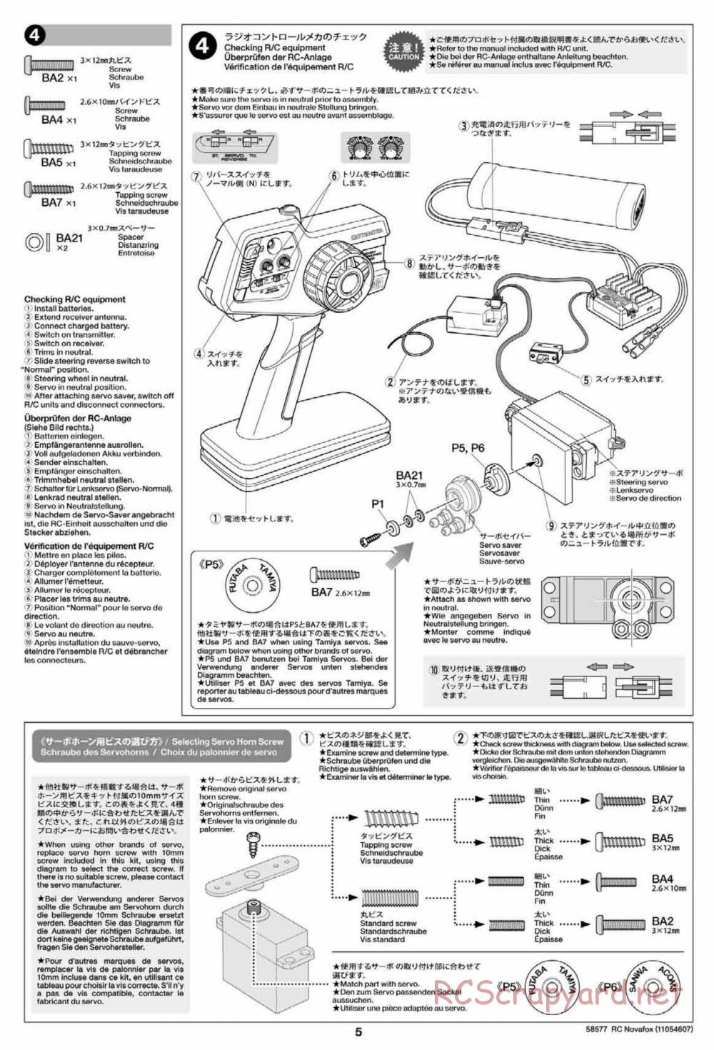 Tamiya - Novafox Chassis - Manual - Page 5