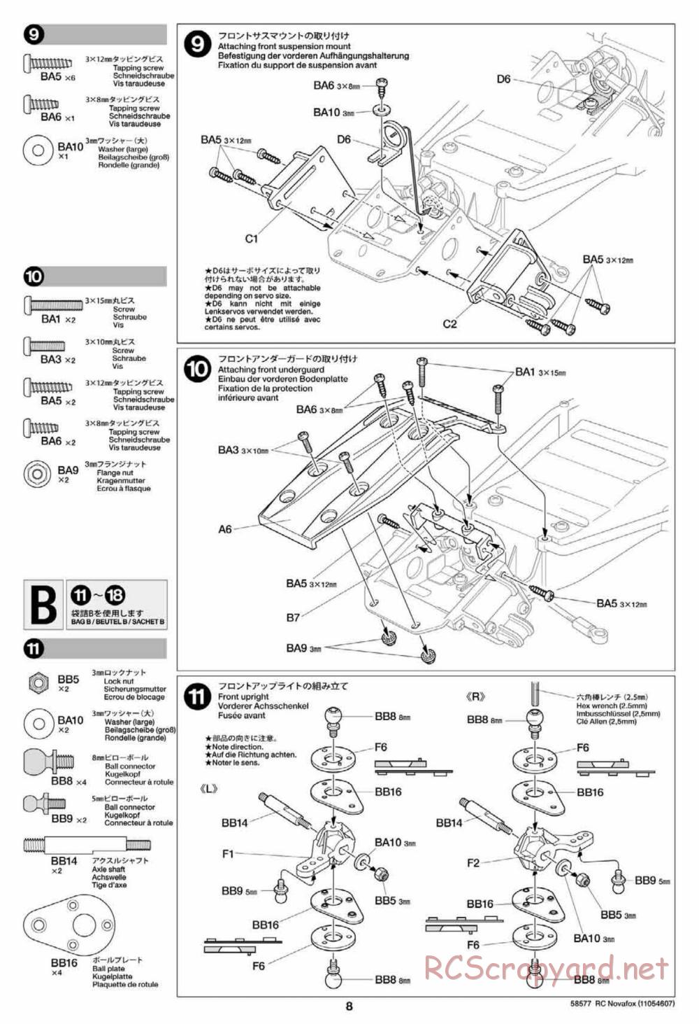 Tamiya - Novafox Chassis - Manual - Page 8