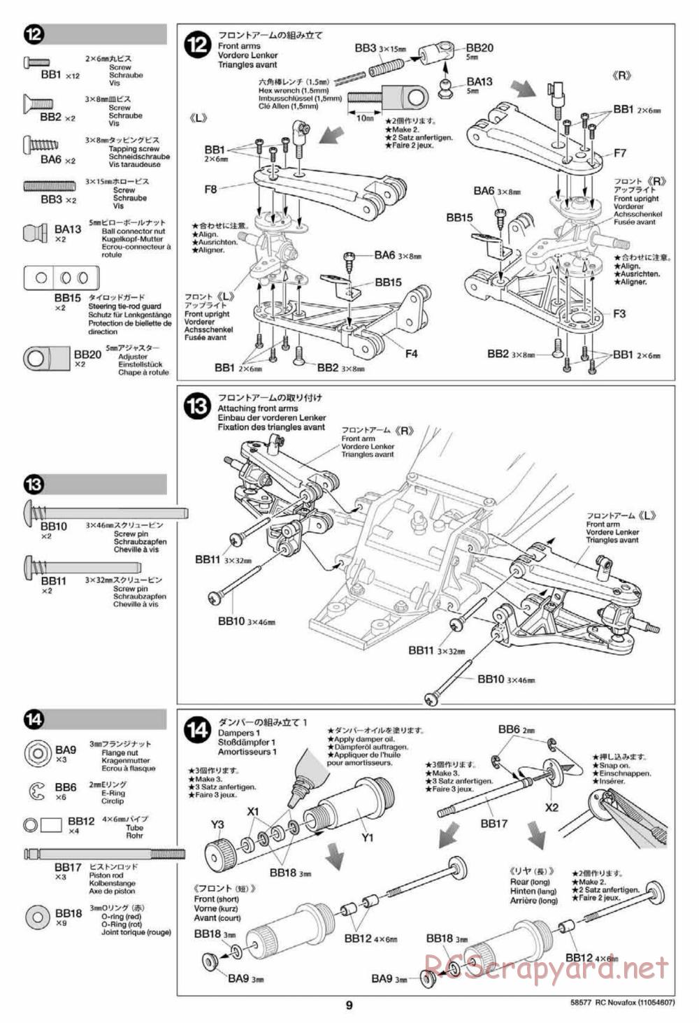 Tamiya - Novafox Chassis - Manual - Page 9