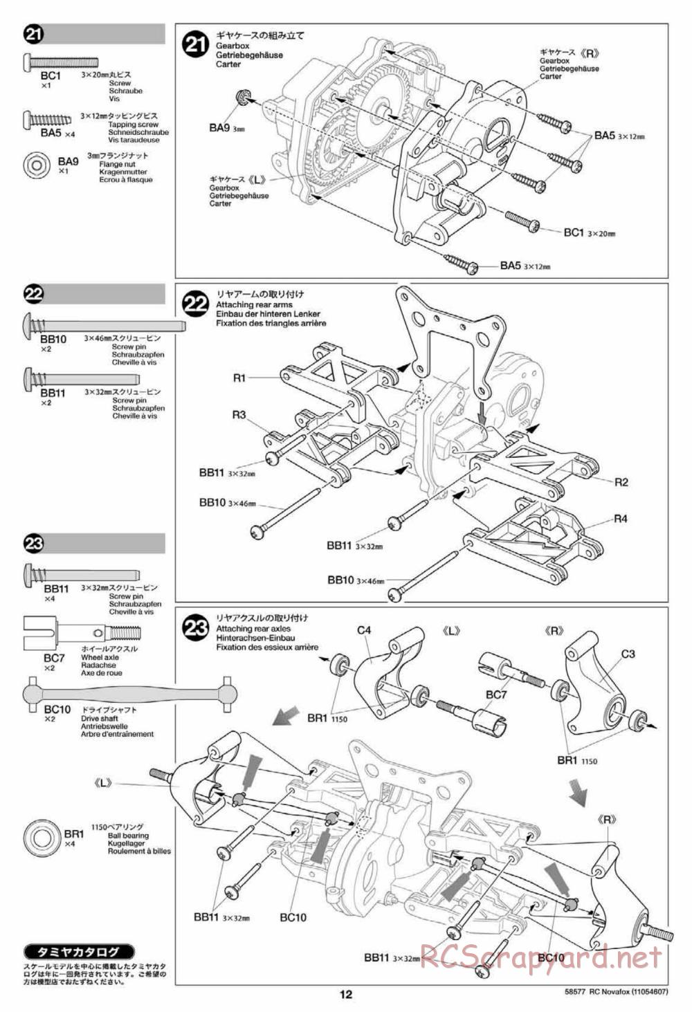 Tamiya - Novafox Chassis - Manual - Page 12