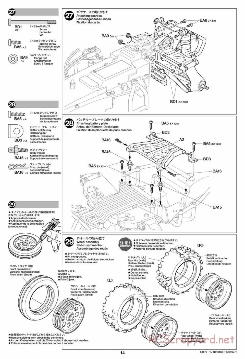 Tamiya - Novafox Chassis - Manual - Page 14