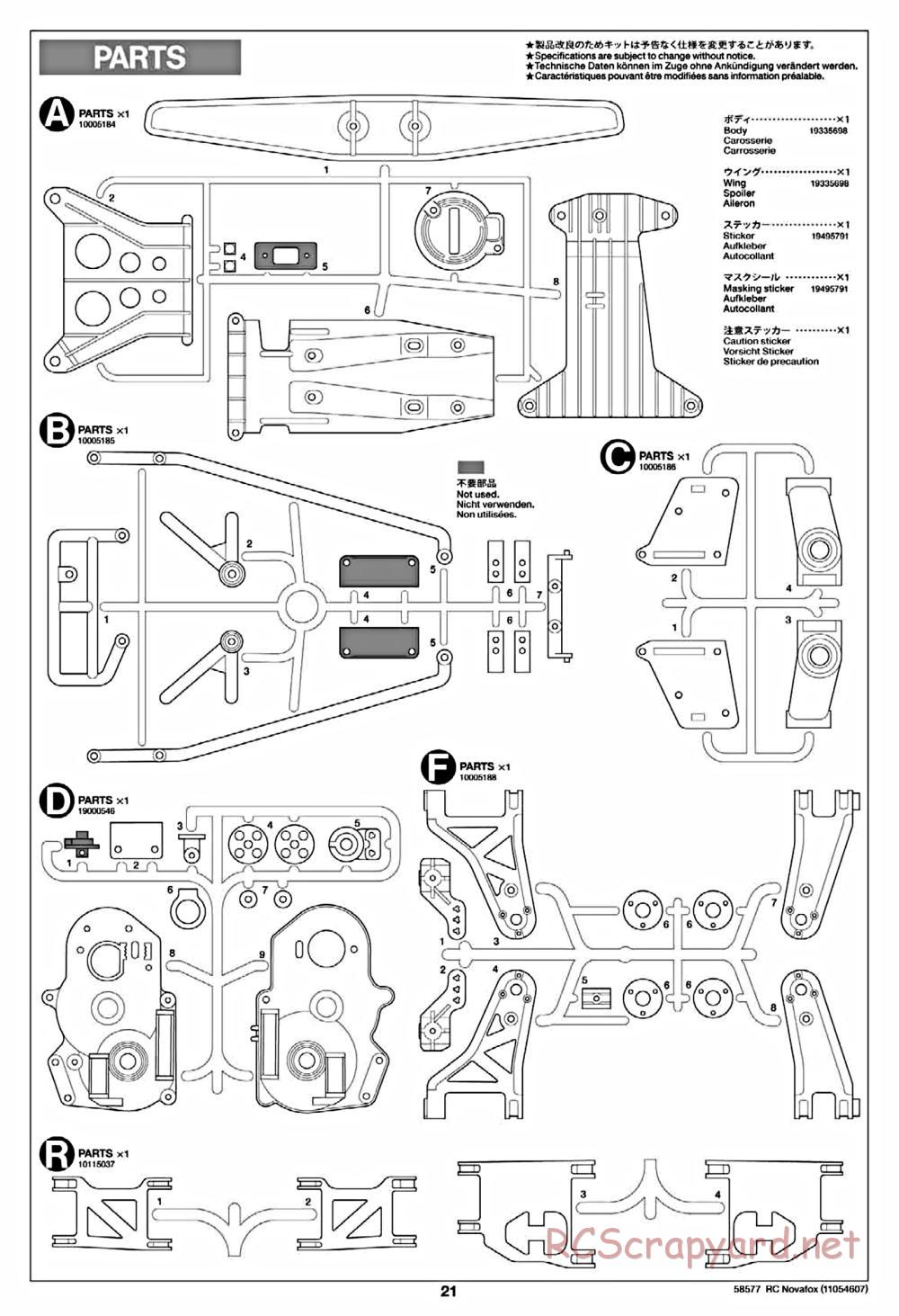 Tamiya - Novafox Chassis - Manual - Page 21