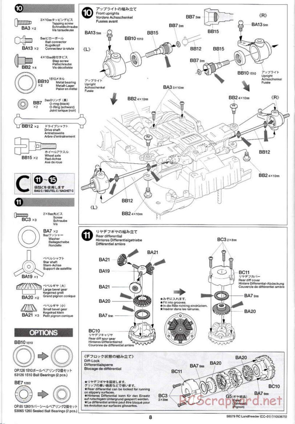 Tamiya - LandFreeder - CC-01 Chassis - Manual - Page 8