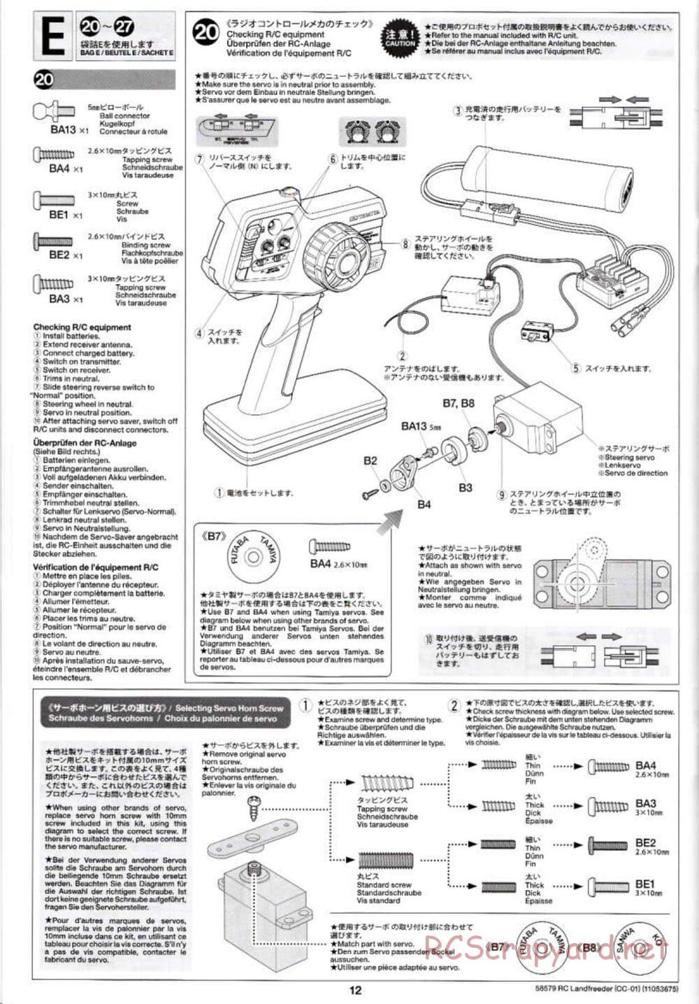 Tamiya - LandFreeder - CC-01 Chassis - Manual - Page 12