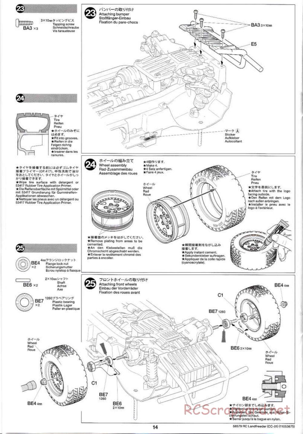 Tamiya - LandFreeder - CC-01 Chassis - Manual - Page 14