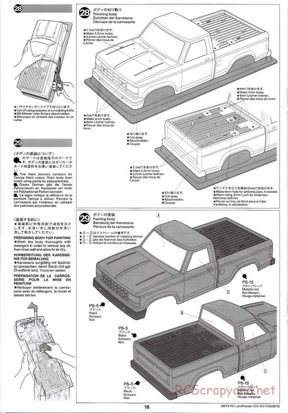 Tamiya - LandFreeder - CC-01 Chassis - Manual - Page 16