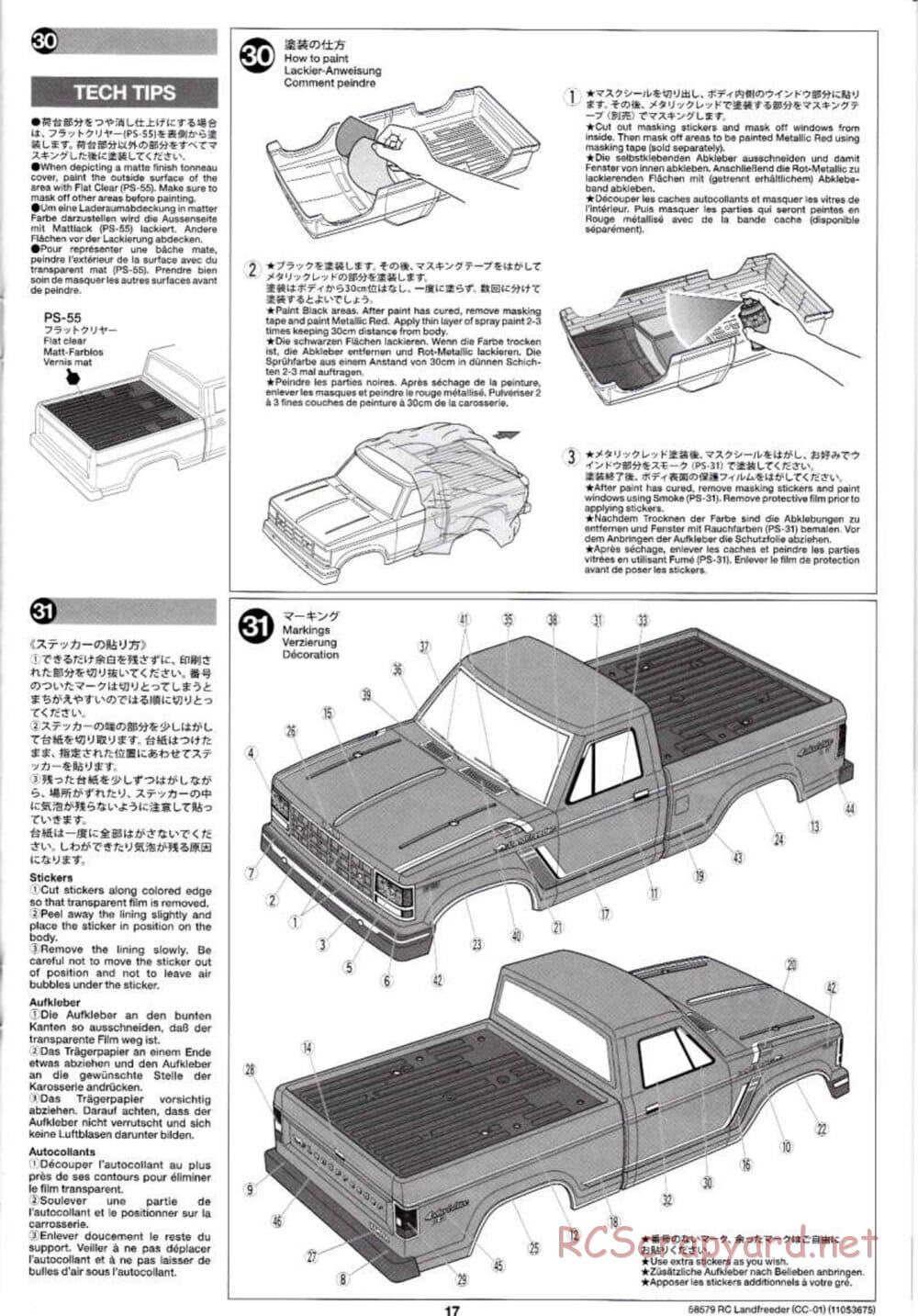 Tamiya - LandFreeder - CC-01 Chassis - Manual - Page 17