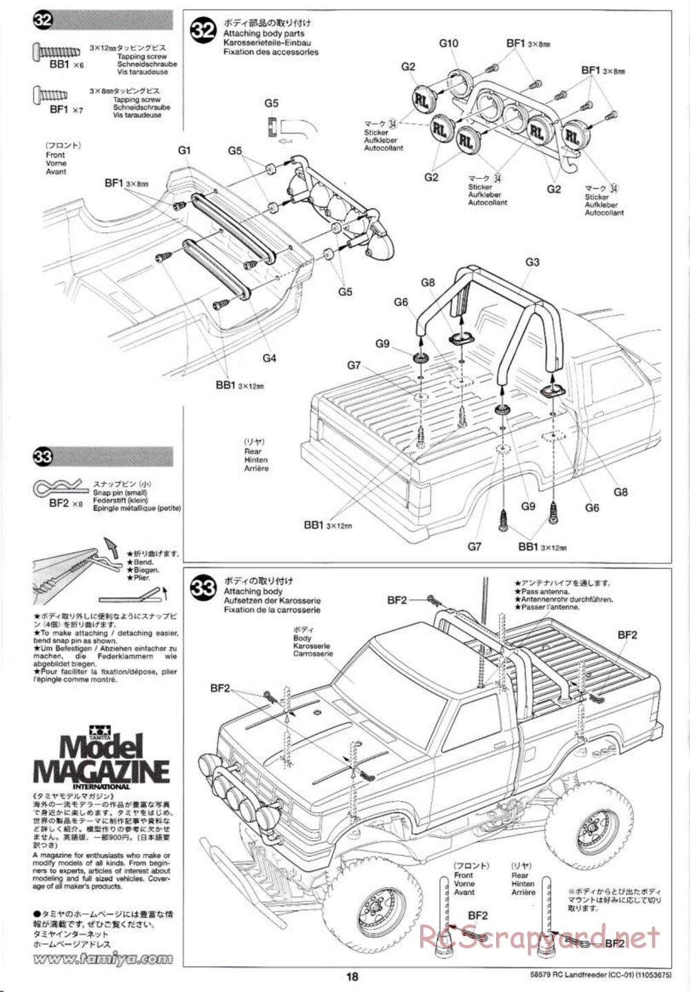 Tamiya - LandFreeder - CC-01 Chassis - Manual - Page 18