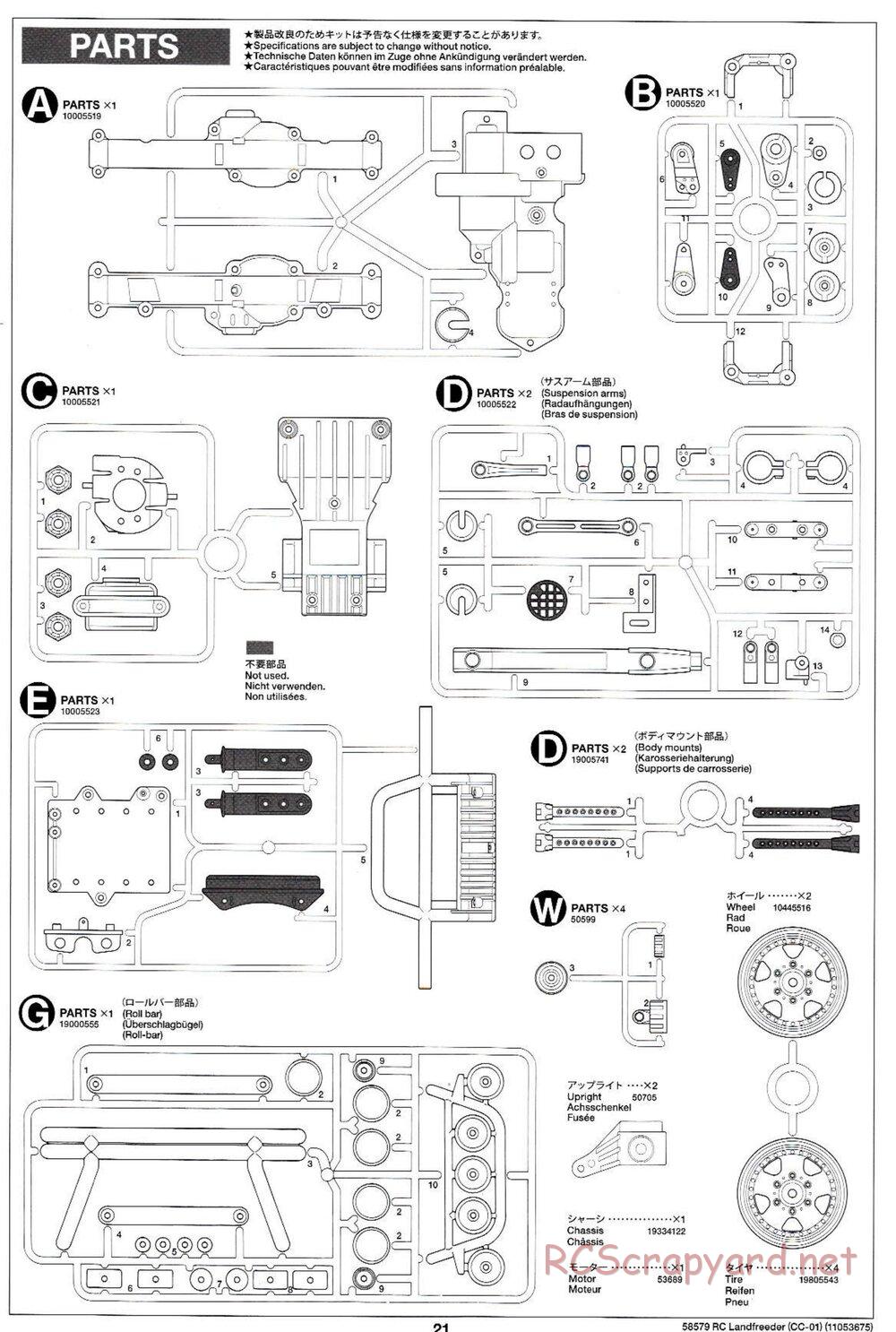 Tamiya - LandFreeder - CC-01 Chassis - Manual - Page 21