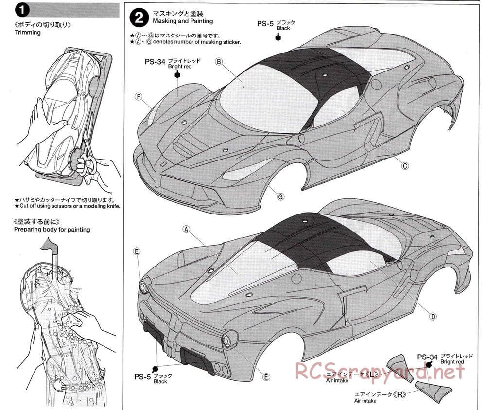Tamiya - LaFerrari - TT-02 Chassis - Body Manual - Page 2