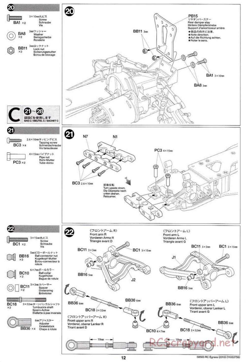 Tamiya - Egress 2013 - AV Chassis - Manual - Page 12