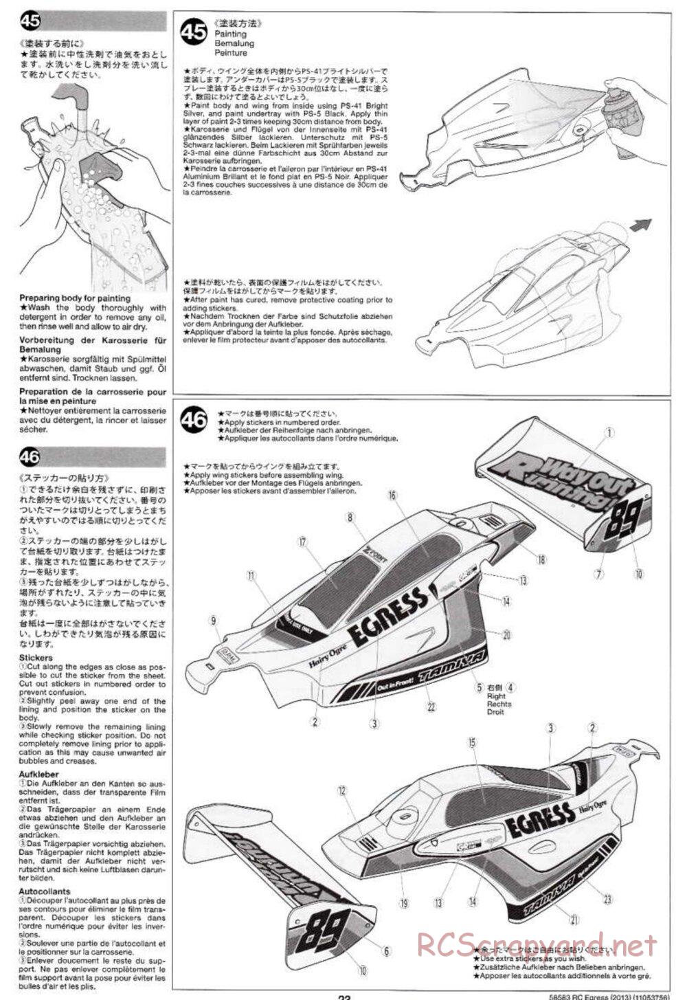 Tamiya - Egress 2013 - AV Chassis - Manual - Page 23