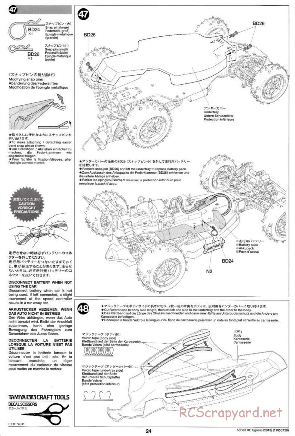Tamiya - Egress 2013 - AV Chassis - Manual - Page 24