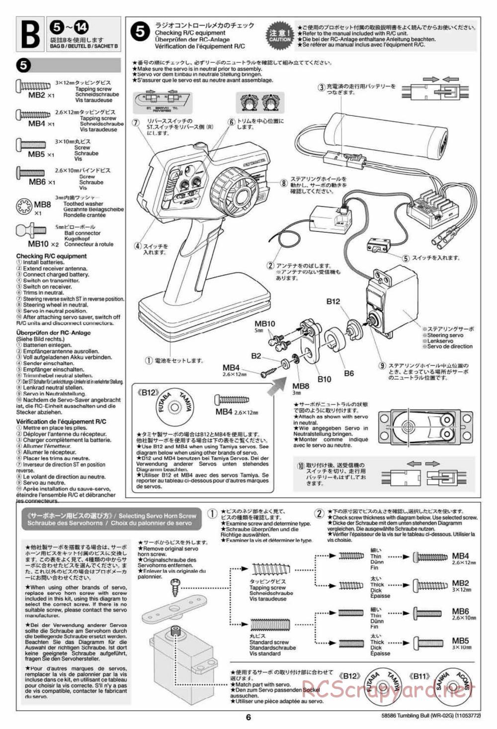 Tamiya - Tumbling Bull Chassis - Manual - Page 6