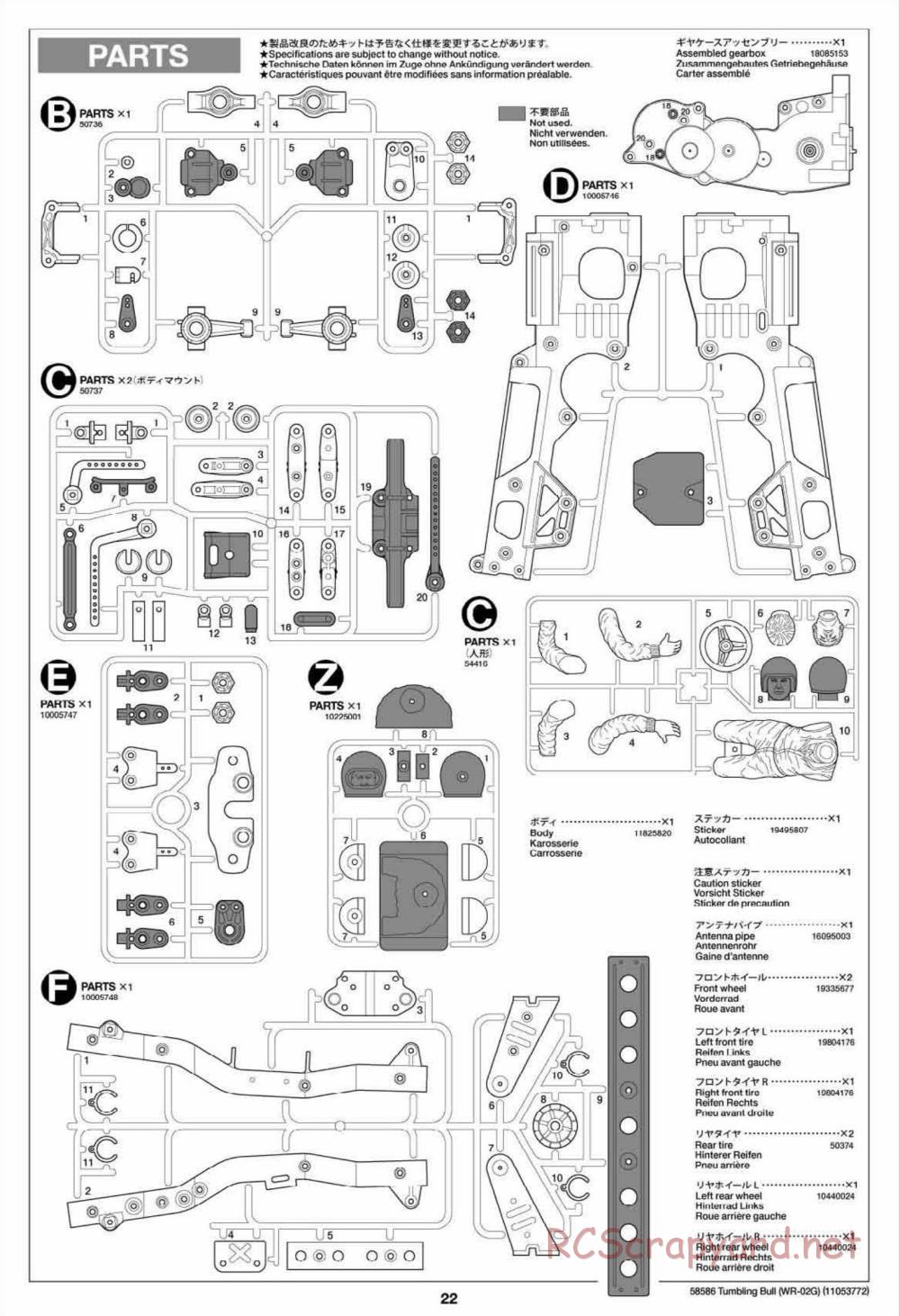 Tamiya - Tumbling Bull Chassis - Manual - Page 22