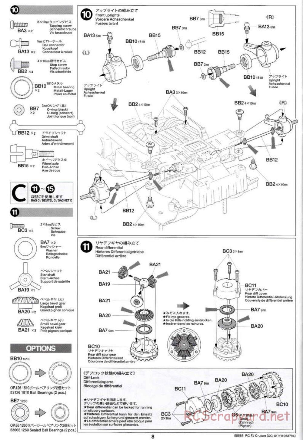 Tamiya - Toyota FJ Cruiser - CC-01 Chassis - Manual - Page 8