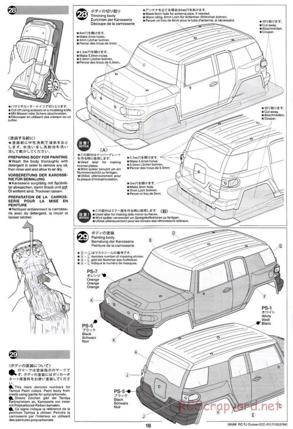 Tamiya - Toyota FJ Cruiser - CC-01 Chassis - Manual - Page 16