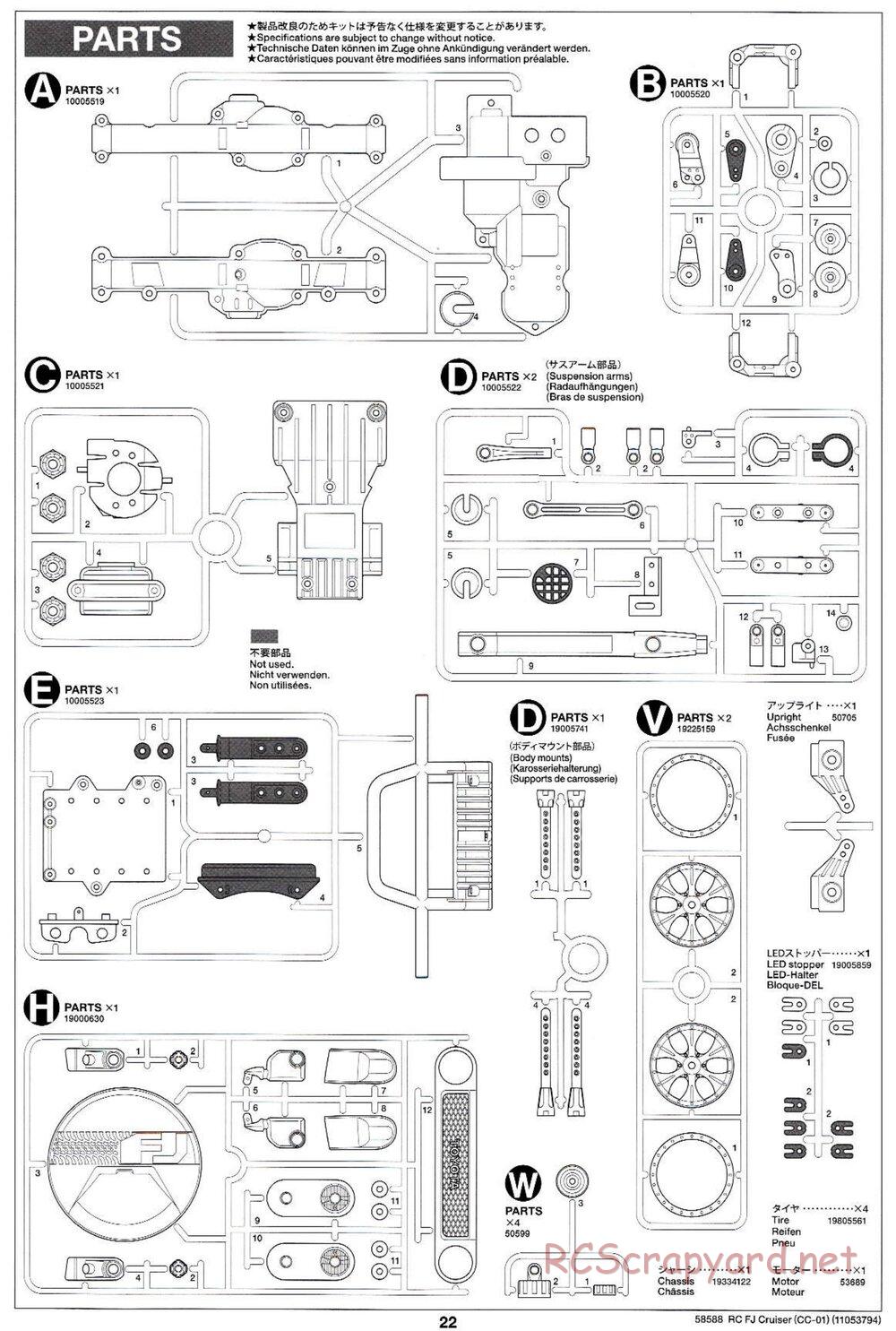 Tamiya - Toyota FJ Cruiser - CC-01 Chassis - Manual - Page 22