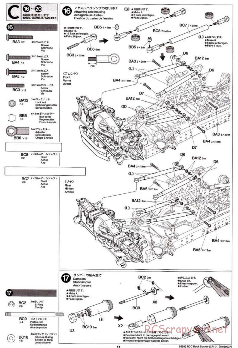 Tamiya - Rock Socker - CR-01 Chassis - Manual - Page 11