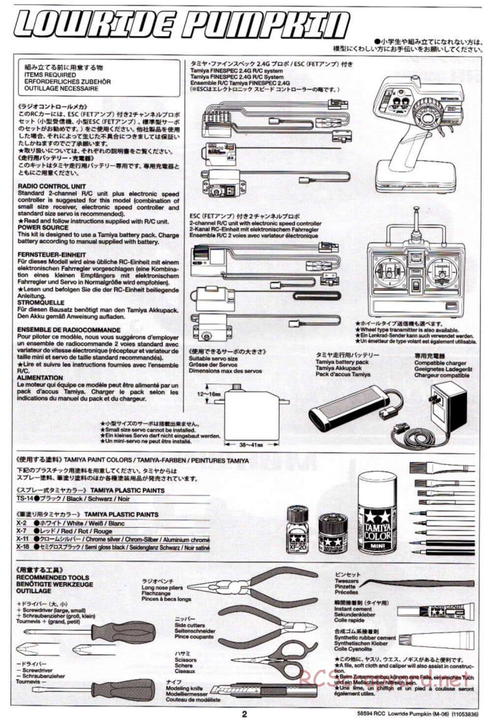 Tamiya - Lowride Pumpkin - M-06 Chassis - Manual - Page 2