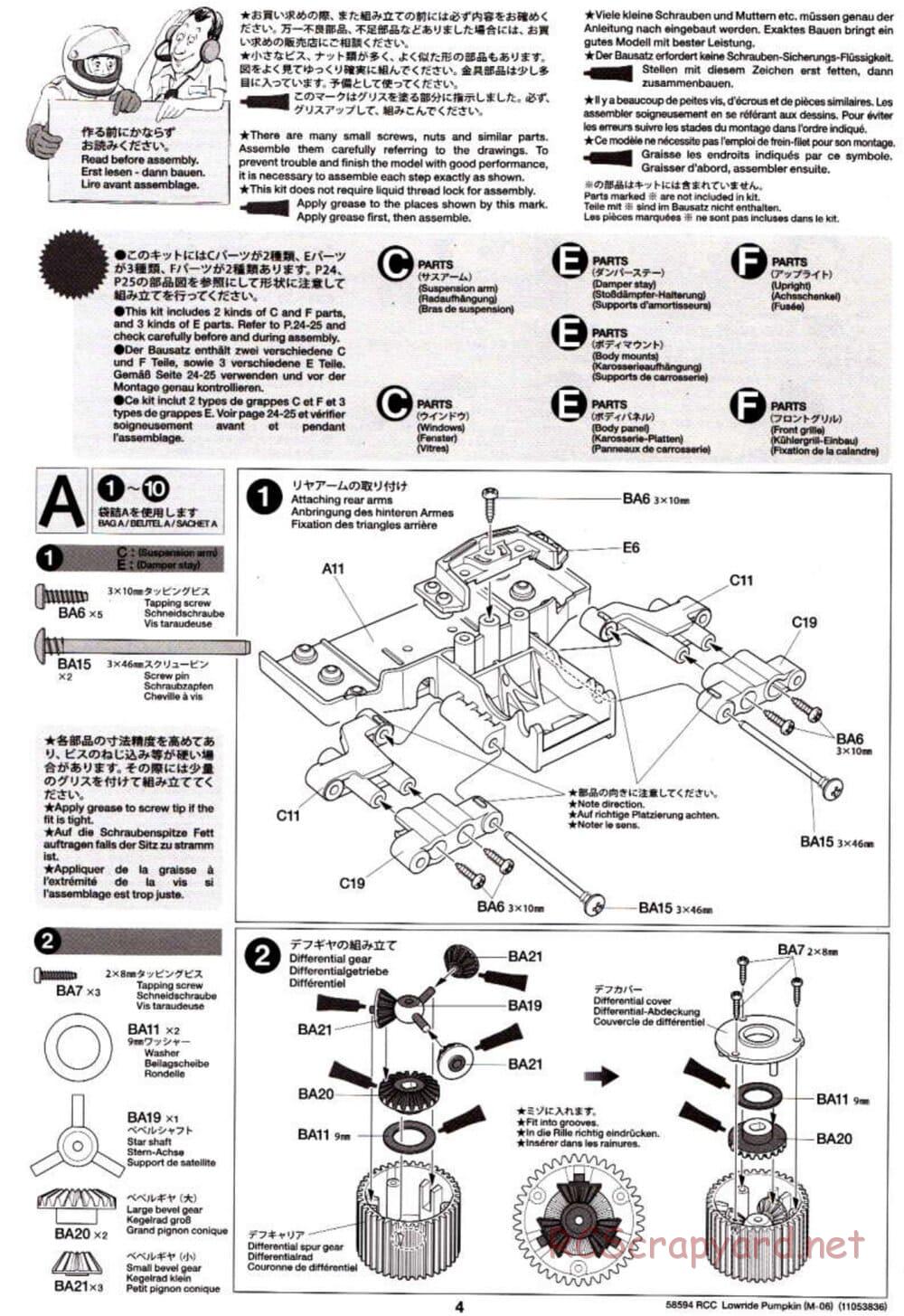 Tamiya - Lowride Pumpkin - M-06 Chassis - Manual - Page 4