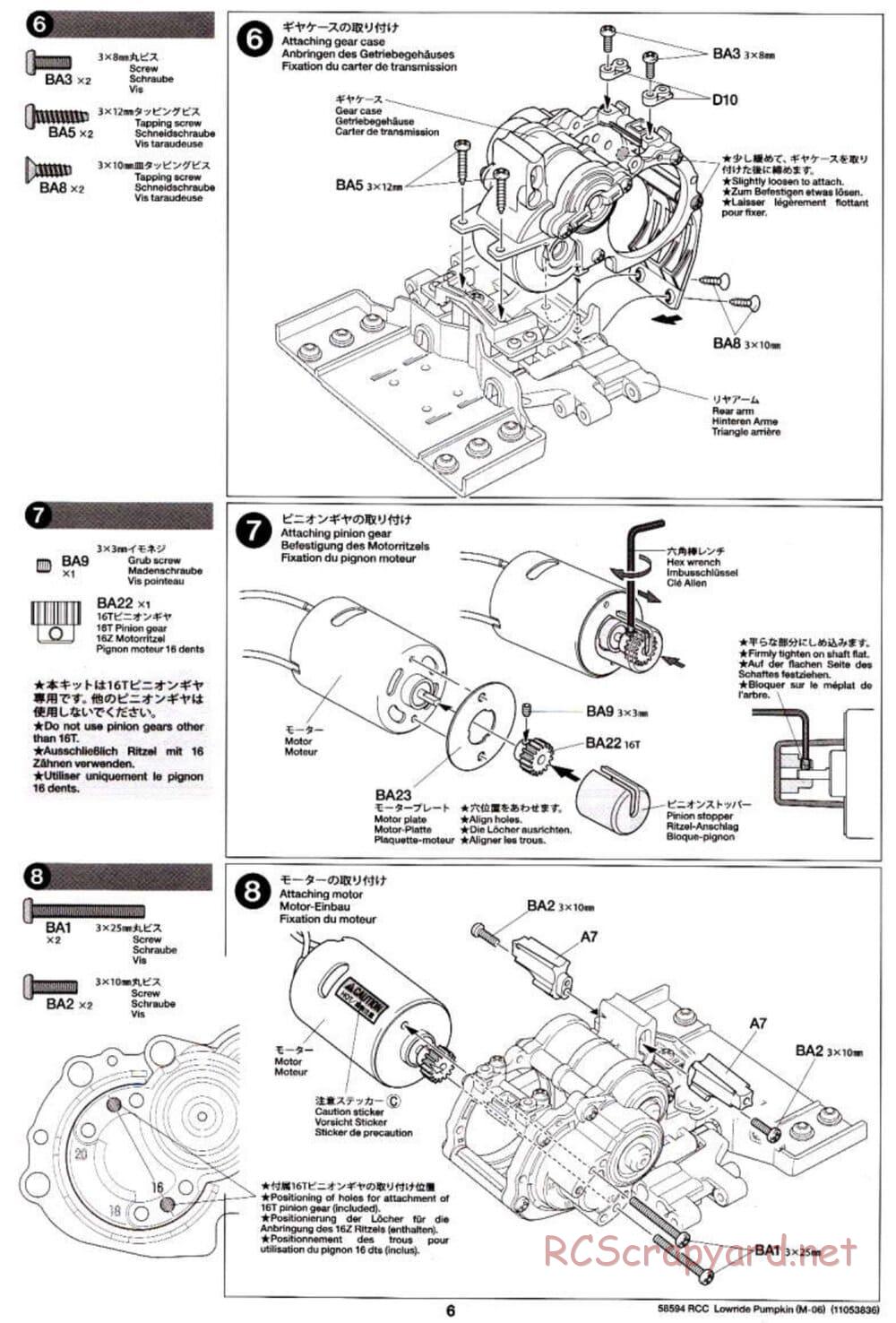 Tamiya - Lowride Pumpkin - M-06 Chassis - Manual - Page 6