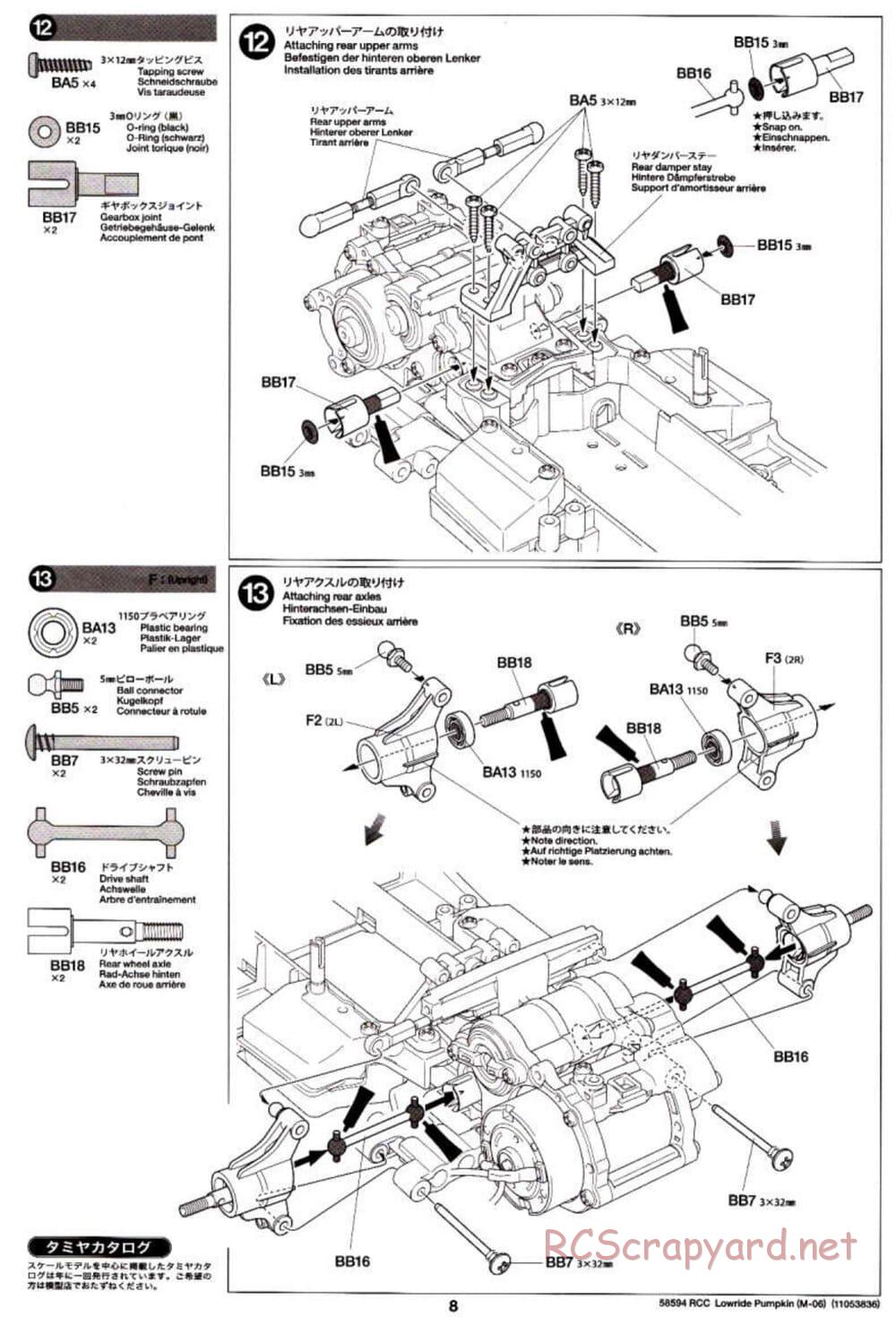 Tamiya - Lowride Pumpkin - M-06 Chassis - Manual - Page 8